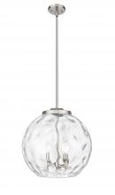  221-3S-SN-G1215-16 - Athens Water Glass - 3 Light - 16 inch - Brushed Satin Nickel - Cord hung - Pendant