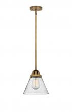  288-1S-BB-G44 - Cone - 1 Light - 8 inch - Brushed Brass - Cord hung - Mini Pendant