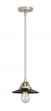  288-1S-SN-M6-BK - Railroad - 1 Light - 8 inch - Brushed Satin Nickel - Cord hung - Mini Pendant