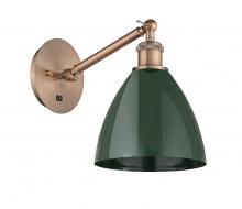Innovations Lighting 317-1W-AC-MBD-75-GR - Plymouth - 1 Light - 8 inch - Antique Copper - Sconce