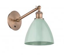 Innovations Lighting 317-1W-AC-MBD-75-SF - Plymouth - 1 Light - 8 inch - Antique Copper - Sconce