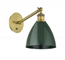  317-1W-BB-MBD-75-GR - Plymouth - 1 Light - 8 inch - Brushed Brass - Sconce