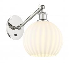  317-1W-PN-G1217-8WV - White Venetian - 1 Light - 8 inch - Polished Nickel - Sconce