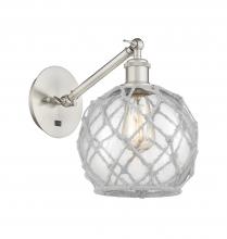  317-1W-SN-G122-8RW - Farmhouse Rope - 1 Light - 8 inch - Brushed Satin Nickel - Sconce