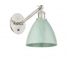  317-1W-SN-MBD-75-SF - Plymouth - 1 Light - 8 inch - Brushed Satin Nickel - Sconce
