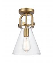  410-1F-BB-G411-8CL - Newton Cone - 1 Light - 8 inch - Brushed Brass - Flush Mount