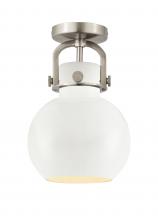  410-1F-SN-M410-8W - Newton Sphere - 1 Light - 8 inch - Satin Nickel - Flush Mount