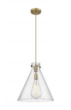  410-1PL-BB-G411-16SDY - Newton Cone - 1 Light - 16 inch - Brushed Brass - Cord hung - Pendant