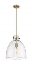  410-1PL-BB-G412-14SDY - Newton Bell - 1 Light - 14 inch - Brushed Brass - Cord hung - Pendant