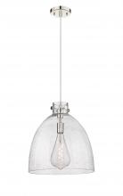  410-1PL-PN-G412-16SDY - Newton Bell - 1 Light - 16 inch - Polished Nickel - Cord hung - Pendant