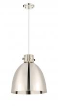  410-1PL-PN-M412-14PN - Newton Bell - 1 Light - 14 inch - Polished Nickel - Cord hung - Pendant