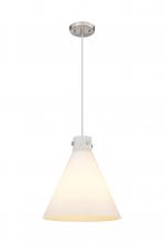  410-1PL-SN-G411-16WH - Newton Cone - 1 Light - 16 inch - Satin Nickel - Cord hung - Pendant