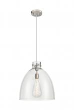  410-1PL-SN-G412-16CL - Newton Bell - 1 Light - 16 inch - Satin Nickel - Cord hung - Pendant