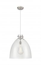  410-1PL-SN-G412-18CL - Newton Bell - 1 Light - 18 inch - Satin Nickel - Cord hung - Pendant