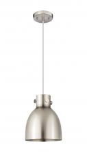  410-1PS-SN-M412-8SN - Newton Bell - 1 Light - 8 inch - Satin Nickel - Cord hung - Pendant