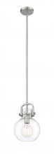  410-1S-SN-8CL-LED - Newton Sphere - 1 Light - 8 inch - Brushed Satin Nickel - Cord hung - Mini Pendant