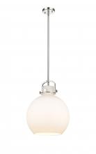  410-1SL-PN-G410-14WH - Newton Sphere - 1 Light - 14 inch - Polished Nickel - Pendant