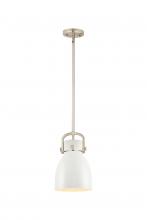  410-1SS-SN-M412-8W - Newton Bell - 1 Light - 8 inch - Satin Nickel - Mini Pendant