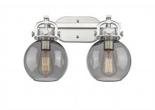  410-2W-SN-G410-7SM - Newton Sphere - 2 Light - 17 inch - Brushed Satin Nickel - Bath Vanity Light