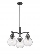  410-3CR-BK-G410-7SDY - Newton Sphere - 3 Light - 21 inch - Matte Black - Pendant