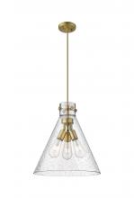  410-3PL-BB-G411-16SDY - Newton Cone - 3 Light - 16 inch - Brushed Brass - Cord hung - Pendant