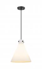  410-3PL-BK-G411-16WH - Newton Cone - 3 Light - 16 inch - Matte Black - Cord hung - Pendant