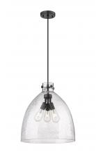  410-3PL-BK-G412-18SDY - Newton Bell - 3 Light - 18 inch - Matte Black - Cord hung - Pendant