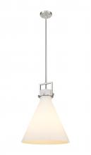  411-1SL-SN-G411-16WH - Newton Cone - 1 Light - 16 inch - Brushed Satin Nickel - Cord hung - Pendant