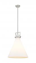  411-1SL-SN-G411-18WH - Newton Cone - 1 Light - 18 inch - Brushed Satin Nickel - Cord hung - Pendant