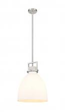  411-1SL-SN-G412-14WH - Newton Bell - 1 Light - 14 inch - Satin Nickel - Pendant