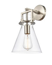  411-1W-SN-8CL - Newton Cone - 1 Light - 8 inch - Brushed Satin Nickel - Sconce