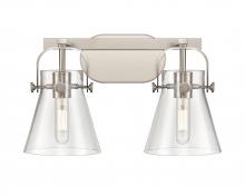  423-2W-SN-G411-6CL - Pilaster II Cone - 2 Light - 17 inch - Satin Nickel - Bath Vanity Light