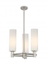  434-3CR-SN-G434-12WH - Crown Point - 3 Light - 18 inch - Satin Nickel - Pendant