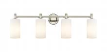  434-4W-PN-G434-7WH - Crown Point - 4 Light - 34 inch - Polished Nickel - Bath Vanity Light