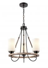  442-3CR-BK-W-LED - Paladin - 3 Light - 19 inch - Matte Black - Chain Hung - Mini Chandelier