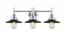  447-3W-PC-M6-BK - Railroad - 3 Light - 26 inch - Polished Chrome - Bath Vanity Light