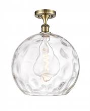  516-1C-AB-G1215-14 - Athens Water Glass - 1 Light - 13 inch - Antique Brass - Semi-Flush Mount