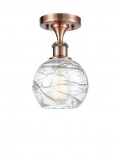  516-1C-AC-G1213-6 - Athens Deco Swirl - 1 Light - 6 inch - Antique Copper - Semi-Flush Mount