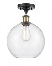  516-1C-BAB-G124-10 - Athens - 1 Light - 10 inch - Black Antique Brass - Semi-Flush Mount