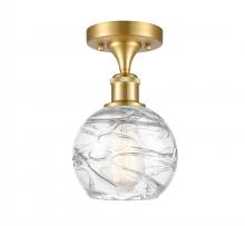  516-1C-SG-G1213-6 - Athens Deco Swirl - 1 Light - 6 inch - Satin Gold - Semi-Flush Mount