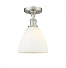  516-1C-SN-GBD-751 - Bristol - 1 Light - 8 inch - Brushed Satin Nickel - Semi-Flush Mount