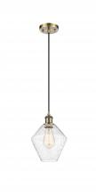  516-1P-AB-G654-8 - Cindyrella - 1 Light - 8 inch - Antique Brass - Cord hung - Mini Pendant