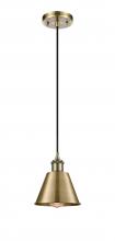  516-1P-AB-M8 - Smithfield - 1 Light - 7 inch - Antique Brass - Cord hung - Mini Pendant