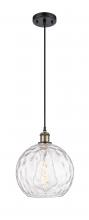 Innovations Lighting 516-1P-BAB-G1215-10 - Athens Water Glass - 1 Light - 10 inch - Black Antique Brass - Cord hung - Mini Pendant