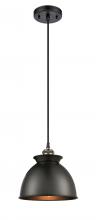 Innovations Lighting 516-1P-BAB-M14-BK - Adirondack - 1 Light - 8 inch - Black Antique Brass - Cord hung - Mini Pendant