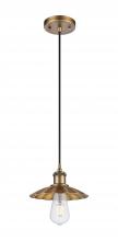  516-1P-BB-M17-BB - Scallop - 1 Light - 8 inch - Brushed Brass - Cord Hung - Mini Pendant