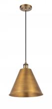  516-1P-BB-MBC-12-BB - Berkshire - 1 Light - 12 inch - Brushed Brass - Cord hung - Mini Pendant