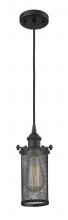  516-1P-BK-CE219 - Bleecker - 1 Light - 4 inch - Matte Black - Cord hung - Mini Pendant