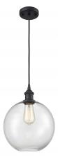  516-1P-BK-G122-10-LED - Athens - 1 Light - 10 inch - Matte Black - Cord hung - Mini Pendant