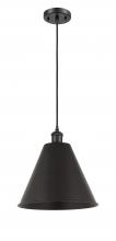  516-1P-BK-MBC-12-BK - Berkshire - 1 Light - 12 inch - Matte Black - Cord hung - Mini Pendant